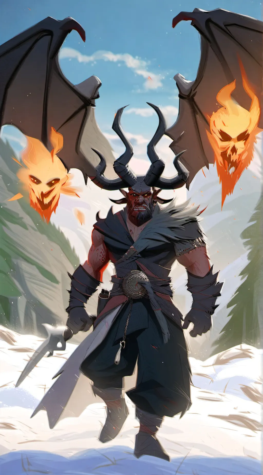 ai character: demon slayer  background