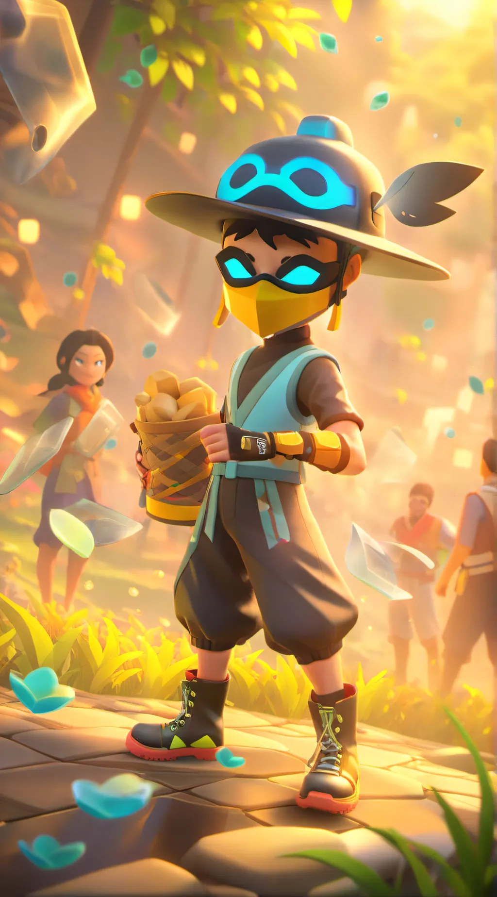 ai character: Ninja boy  background