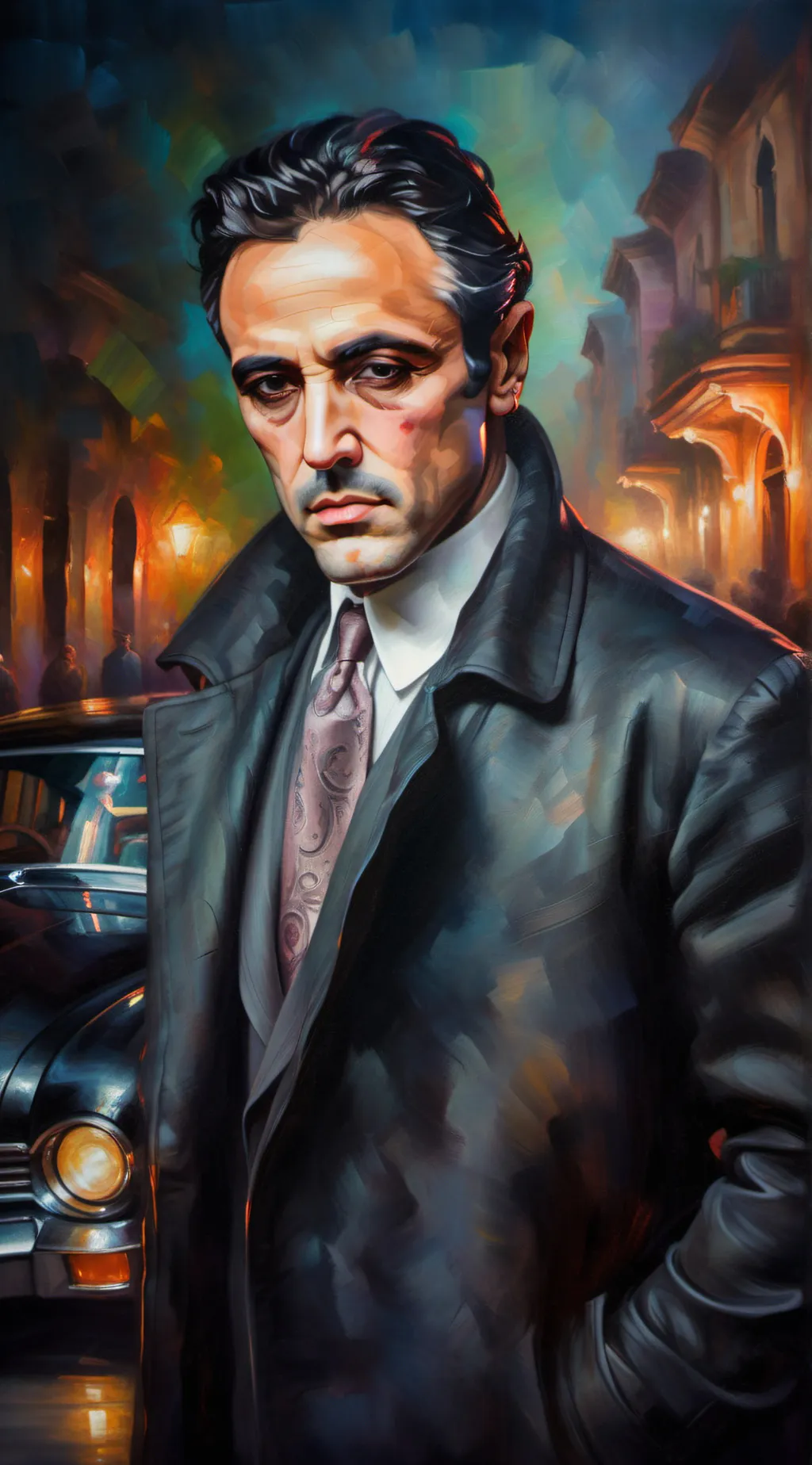 ai character: Vito Corleon  background