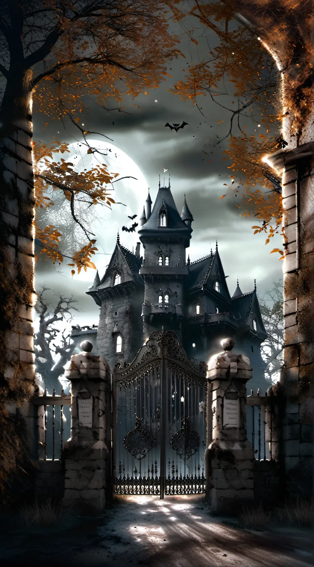 ai character: A Abandoned castle background