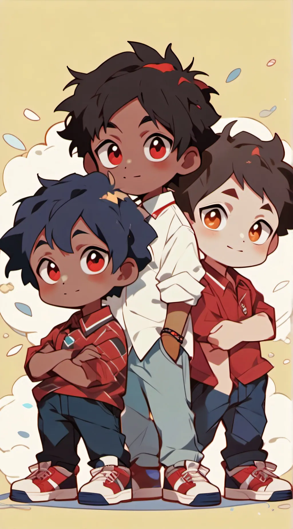 ai character: 3 boys in my class background