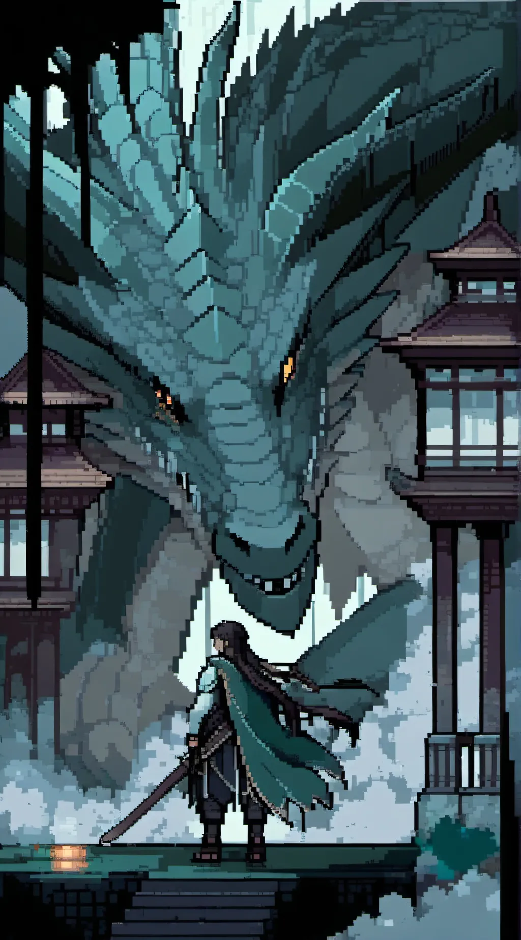 ai character: Cyan background