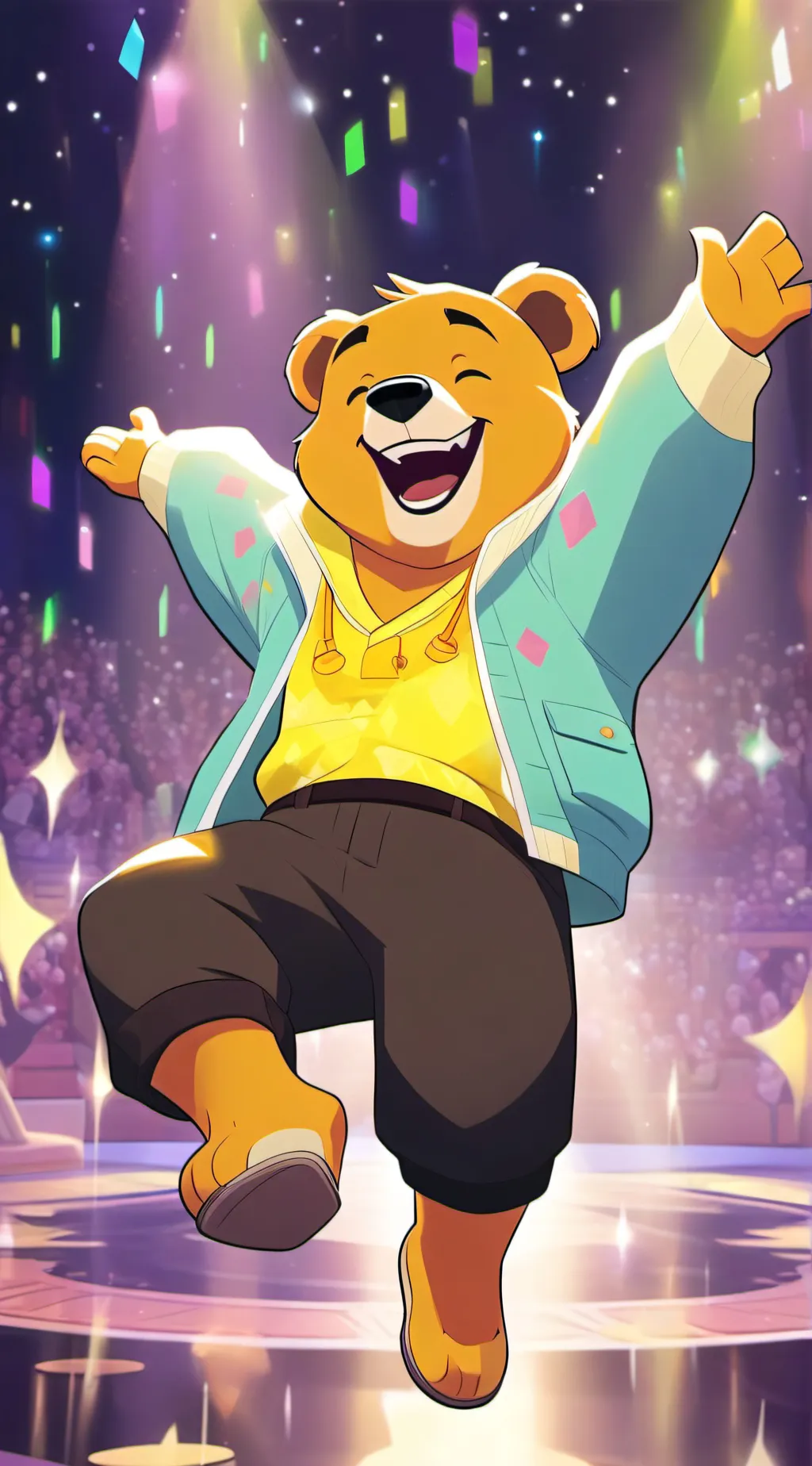 ai character: Funshine bear background