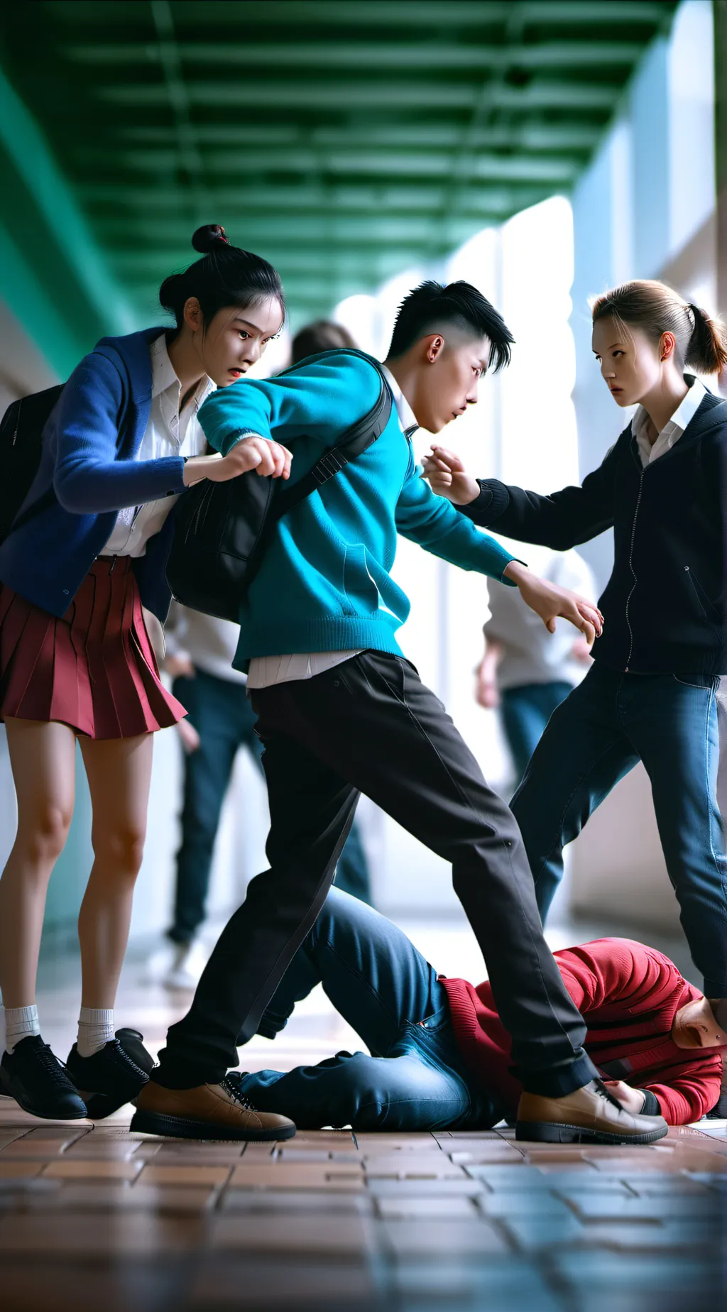 ai character: School fight background