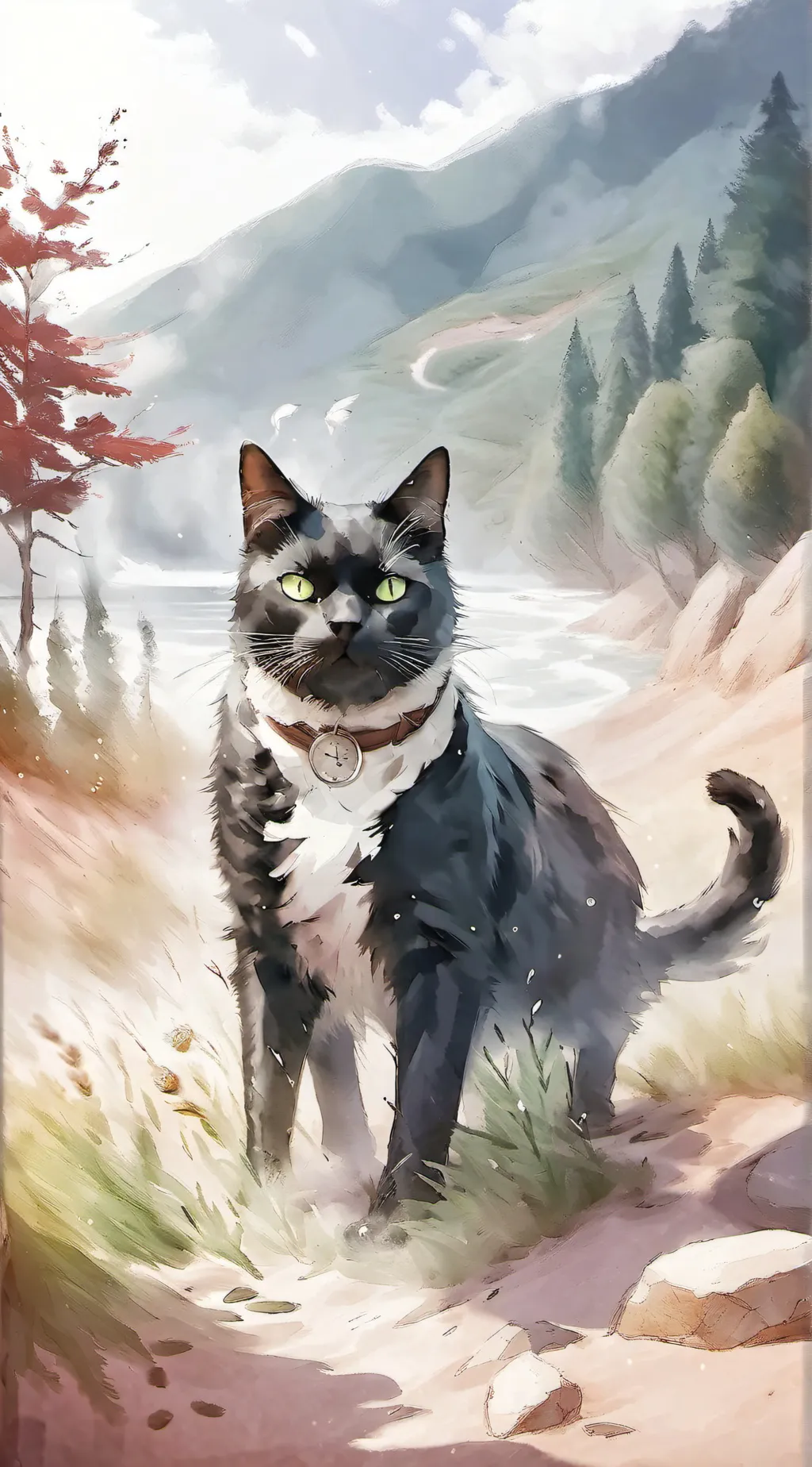ai character: blue face the cat background
