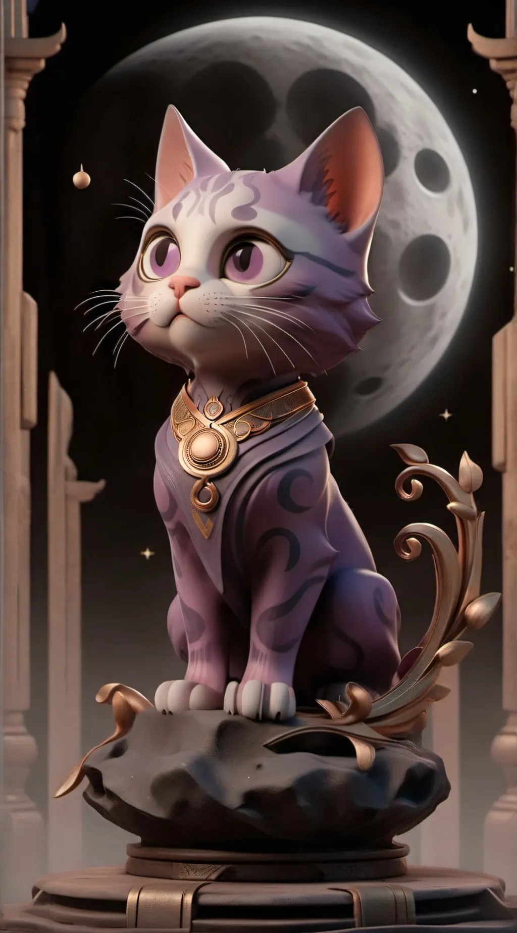 ai character: luna he cat  background