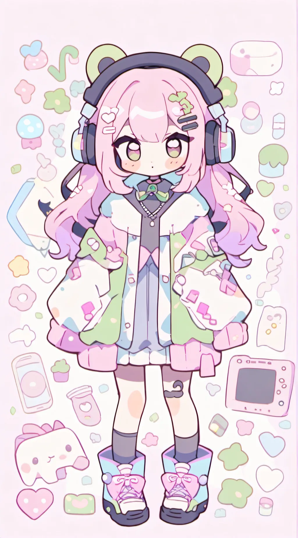 ai character: UWUNEKU GAMER GIRL background
