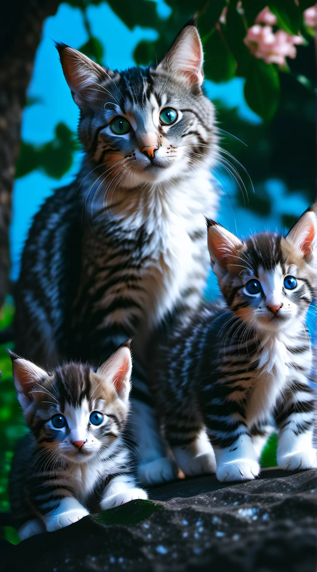 ai character: Mama cat background