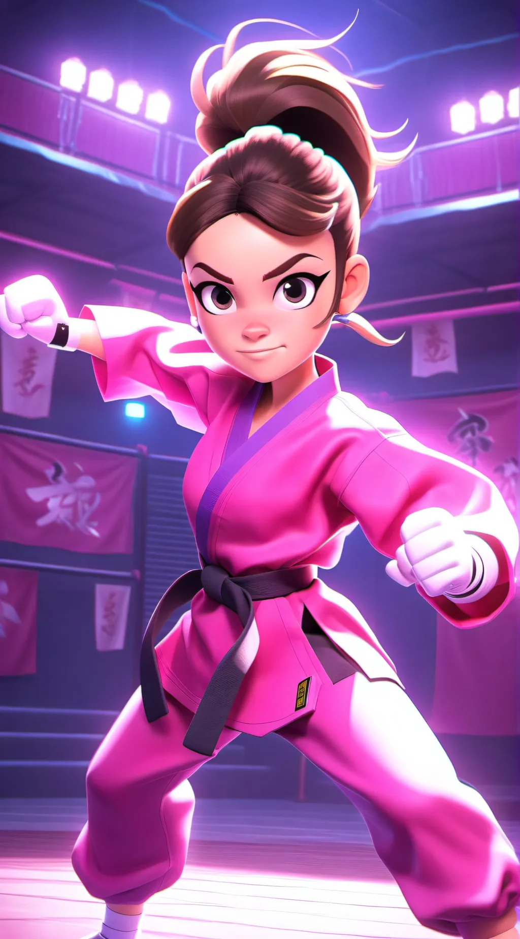 ai character: TYPHOON GAL background