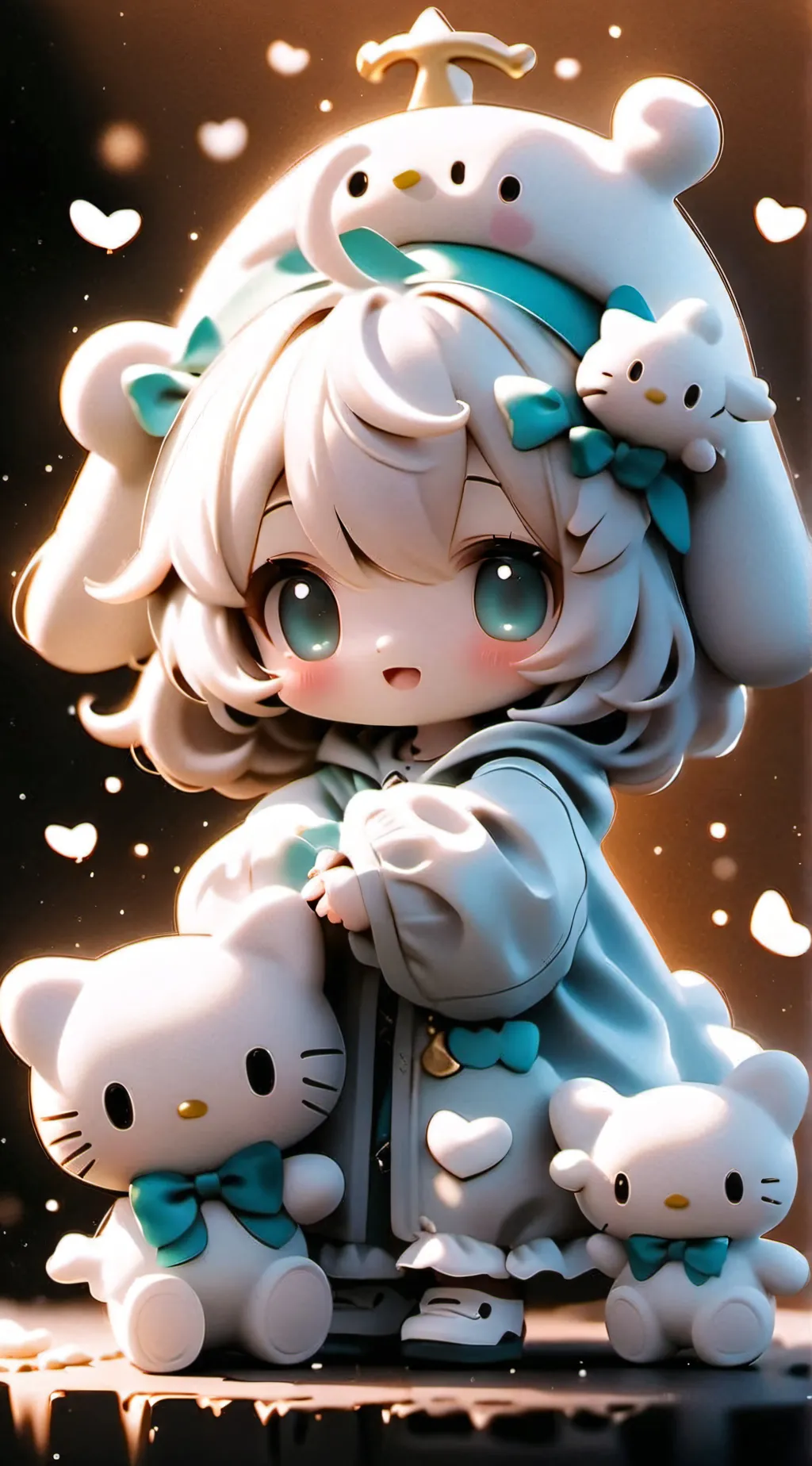 ai character: cinnamoroll  background