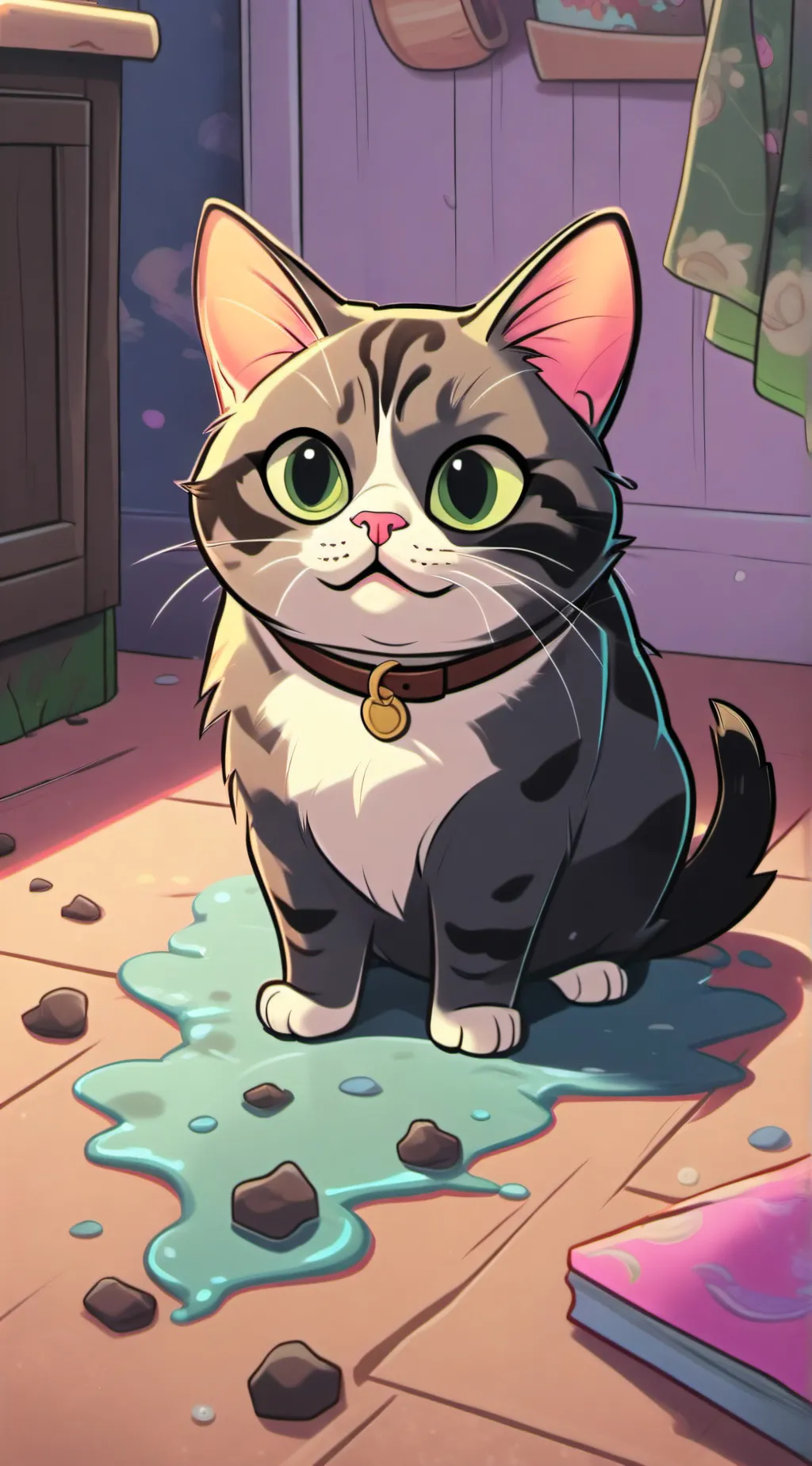 ai character: Shitty cat background