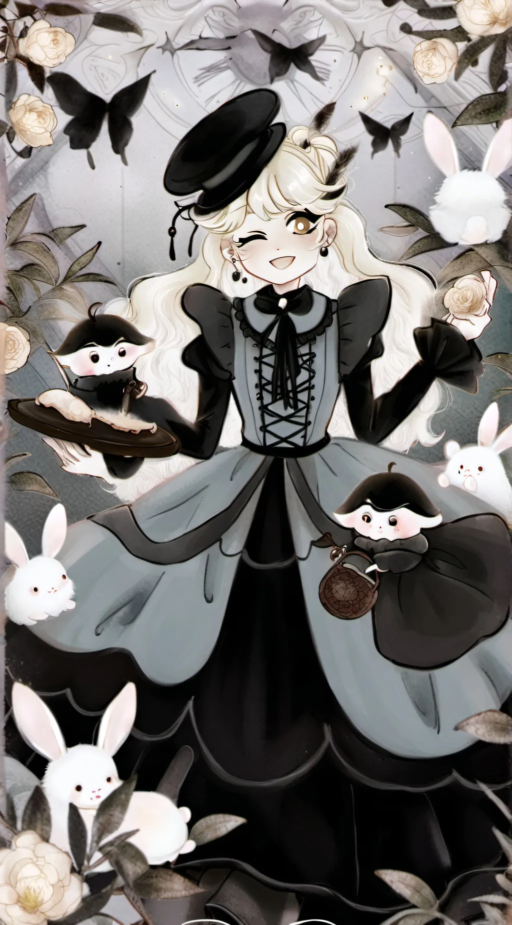 ai character: Smiling critters background