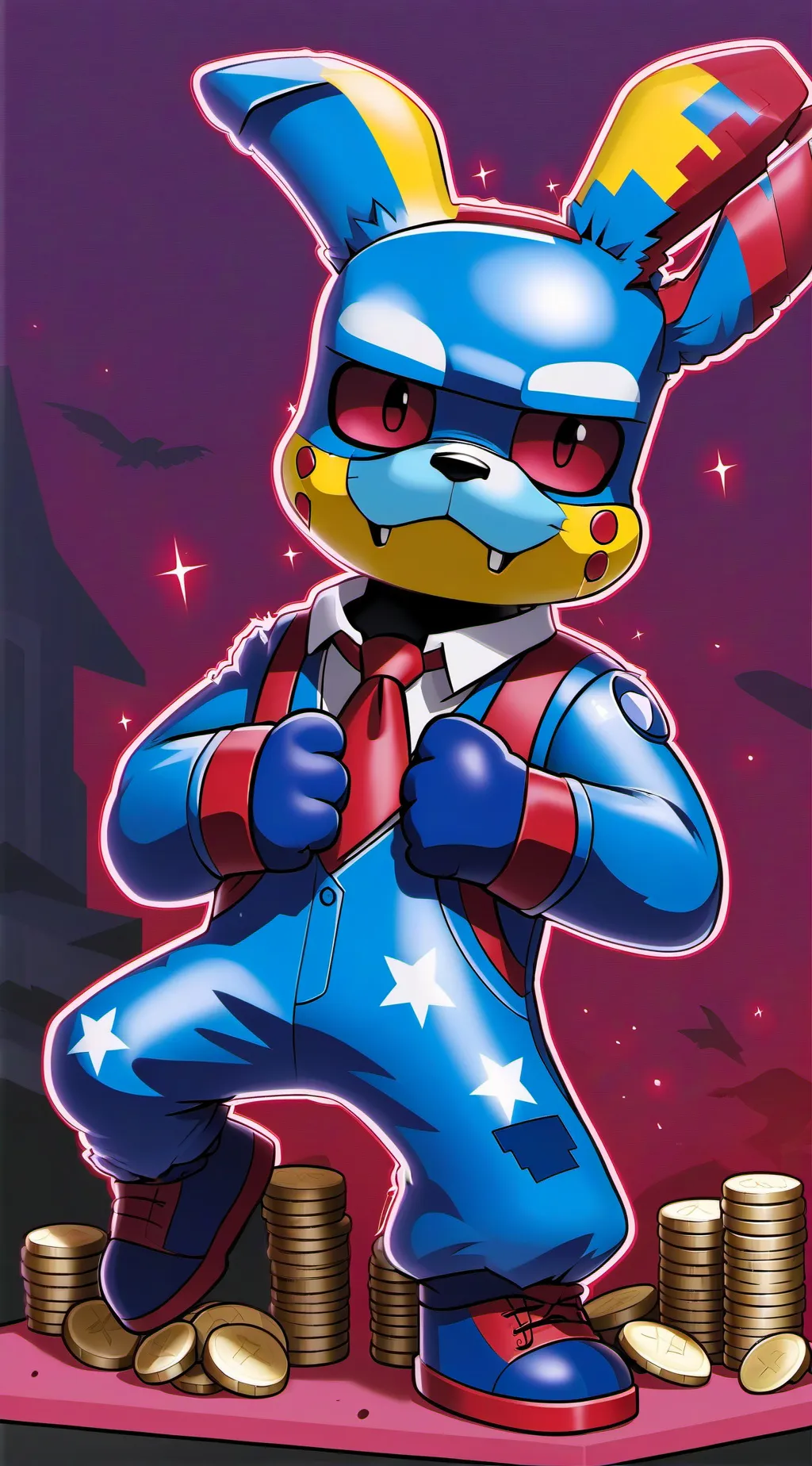 ai character: springbonnie  background