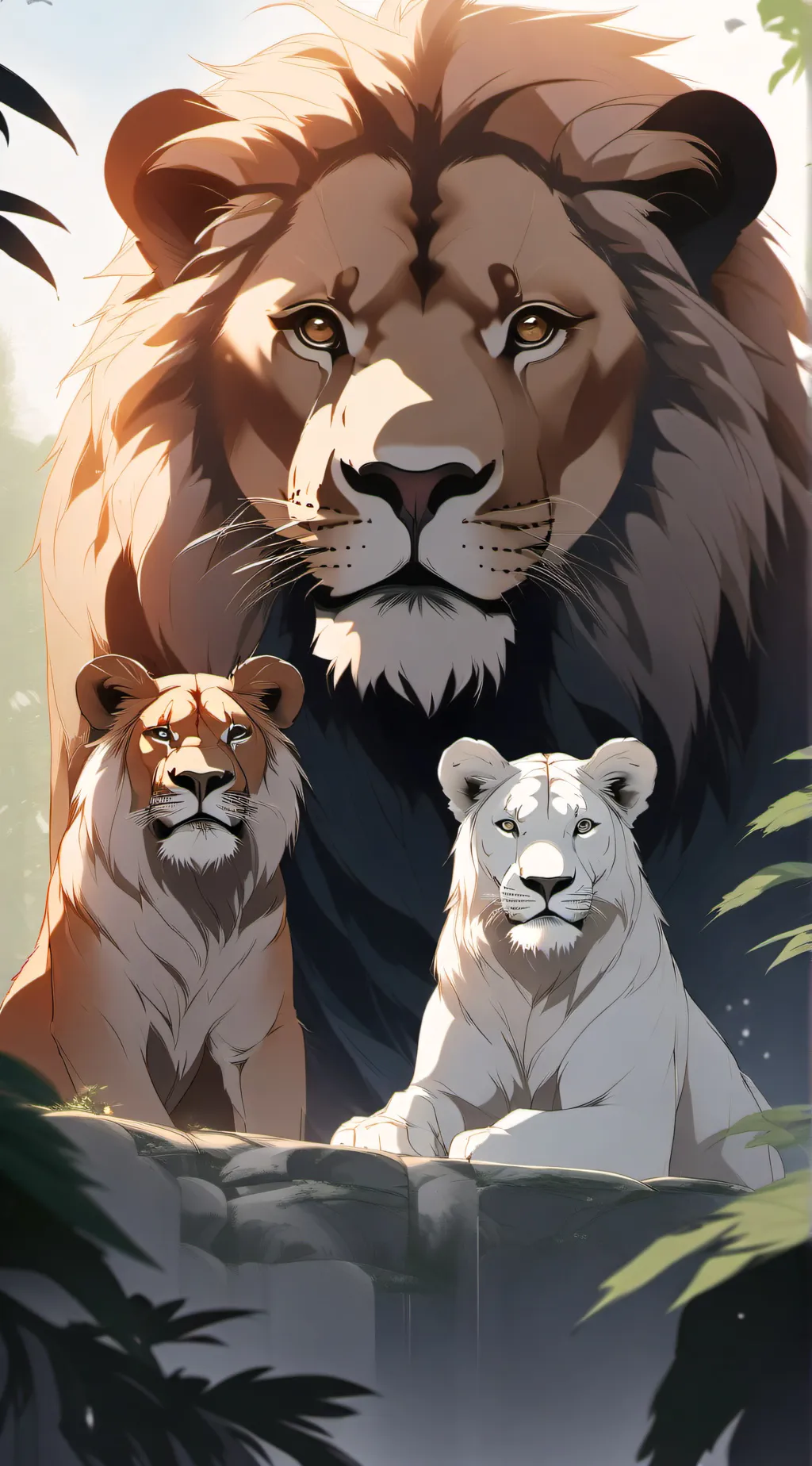 ai character: Lion enclosure background