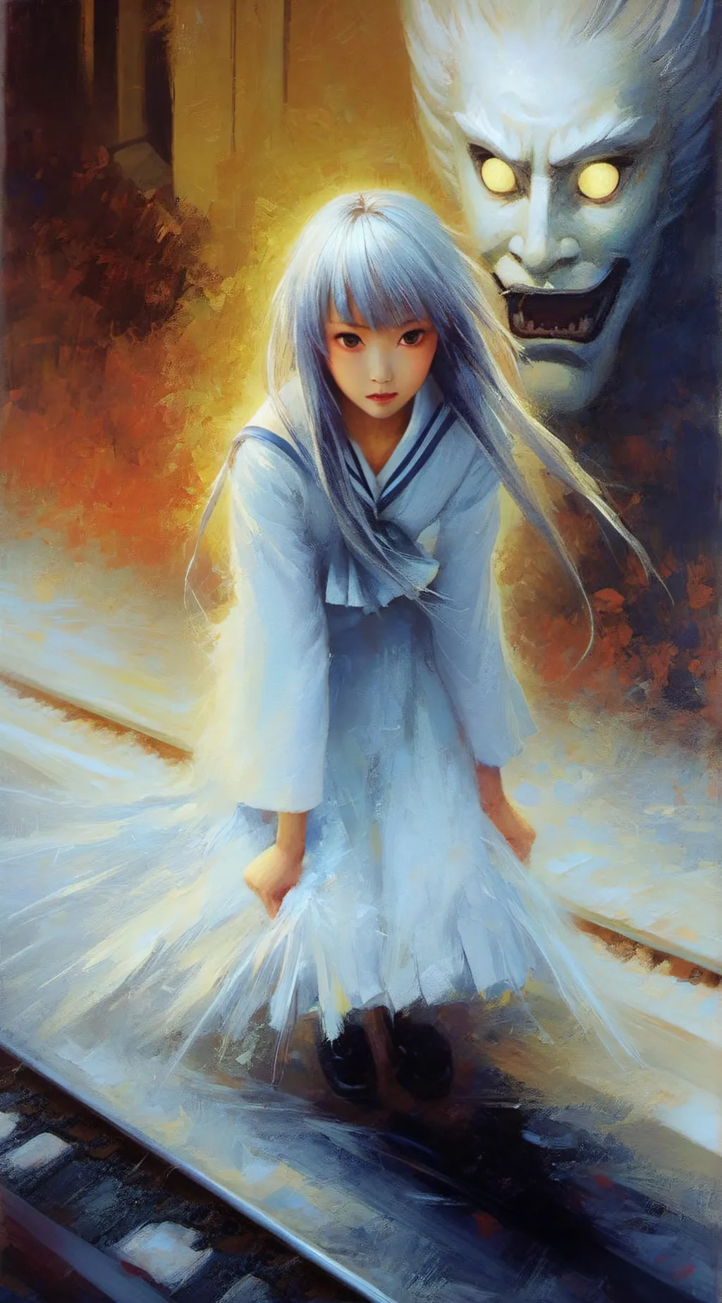 ai character: Japanese legends background