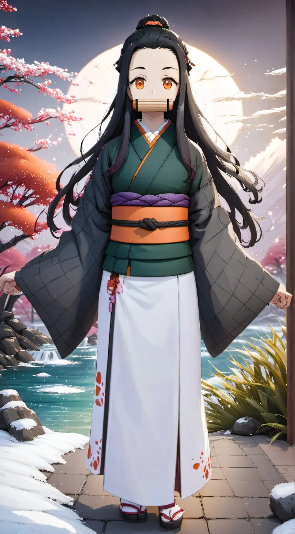 ai character: Nezuko Kamado background