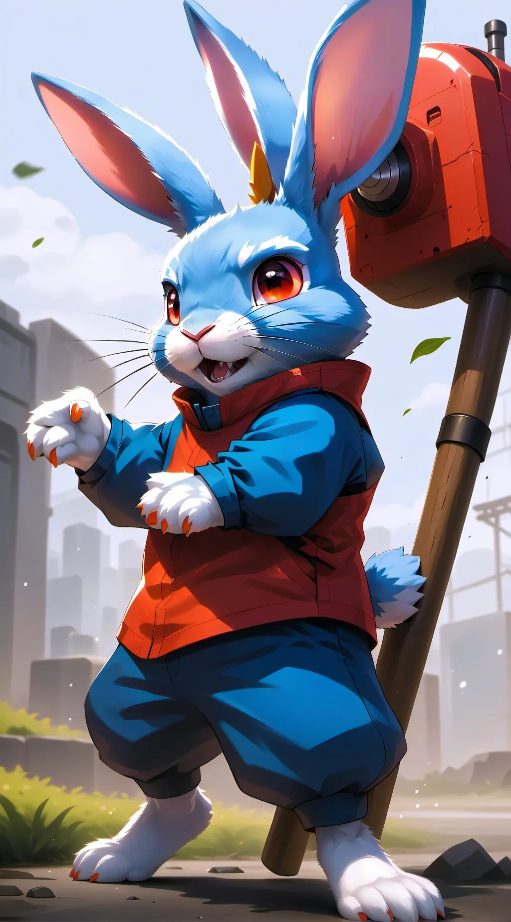 ai character: toy bonnie  background