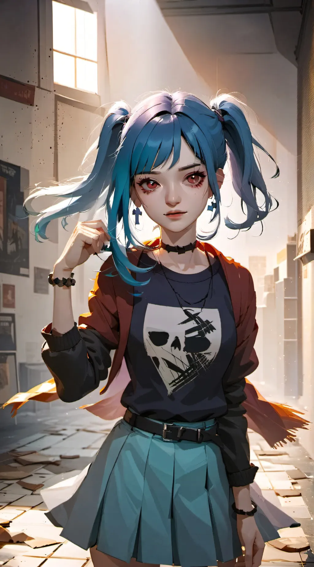 ai character: Sally face background