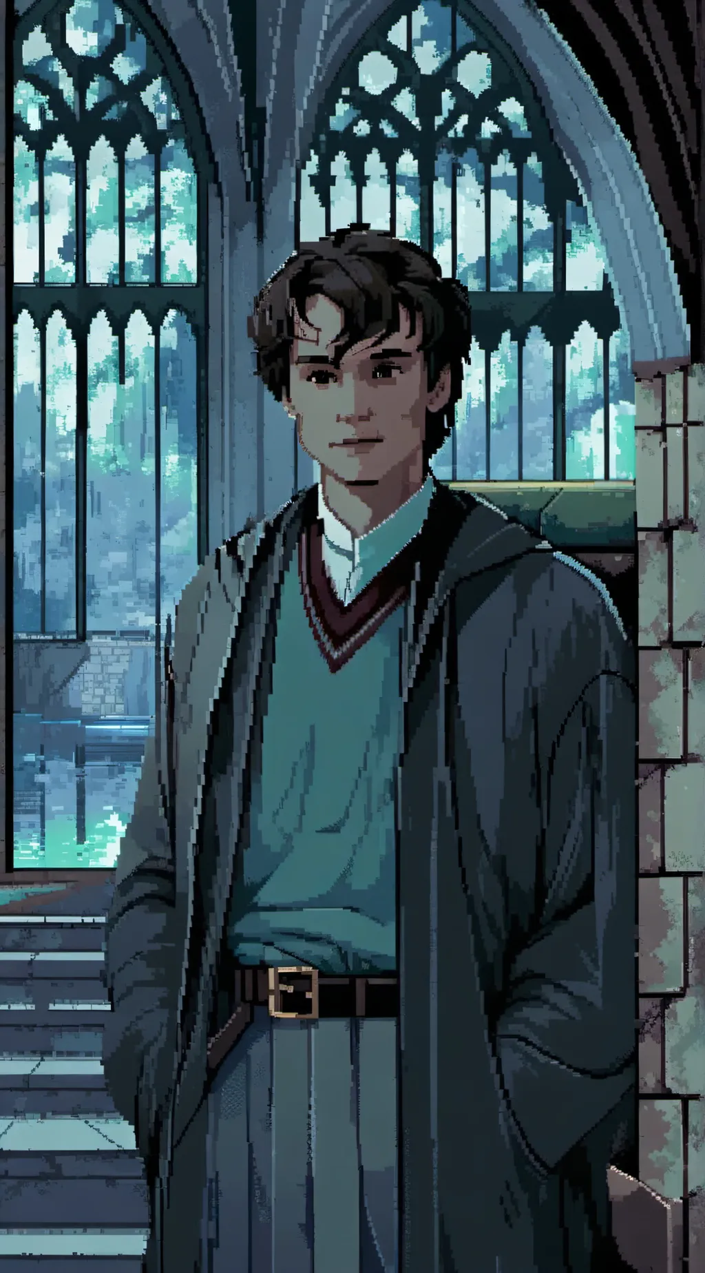 ai character: Hogwarts  background