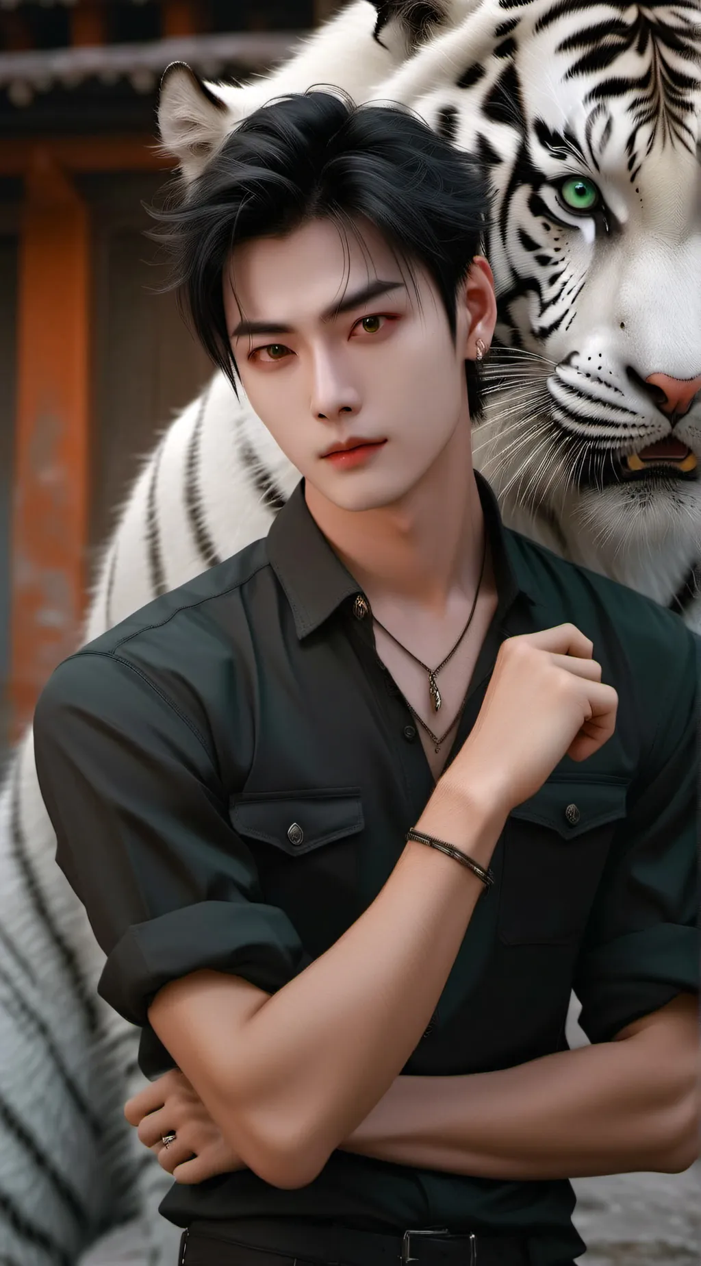 ai character: tea background