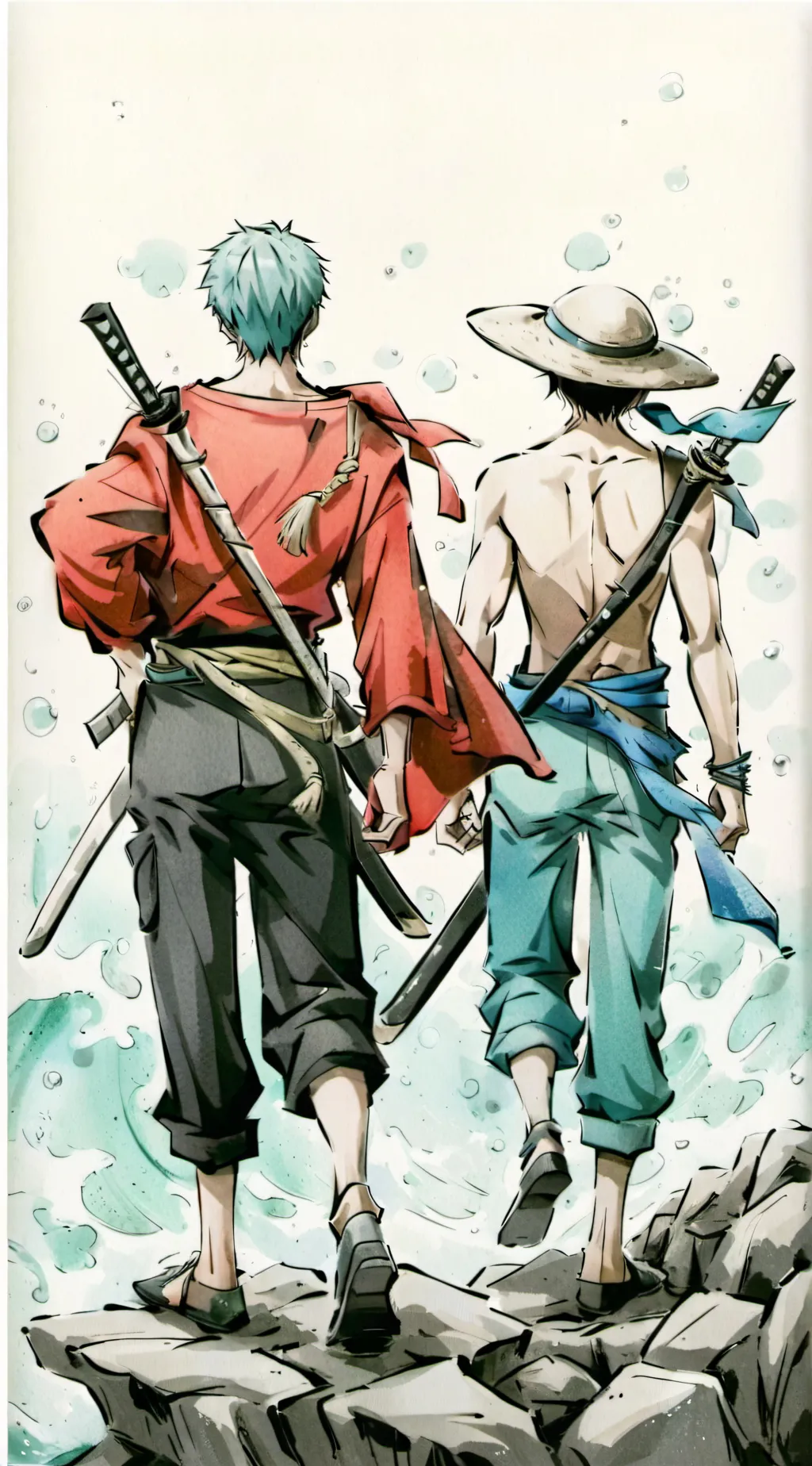 ai character: zoro luffy background