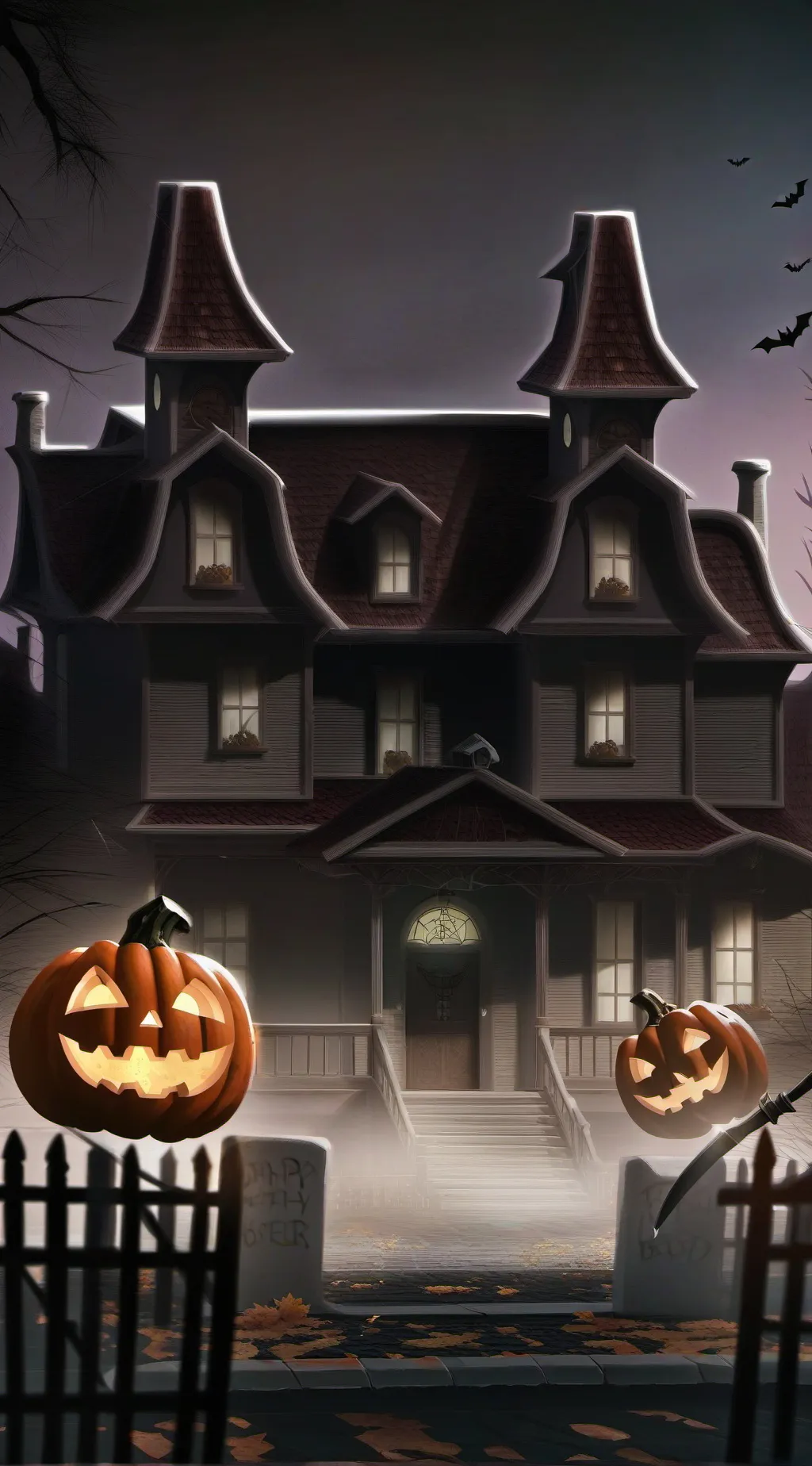 ai character: halween ghost background