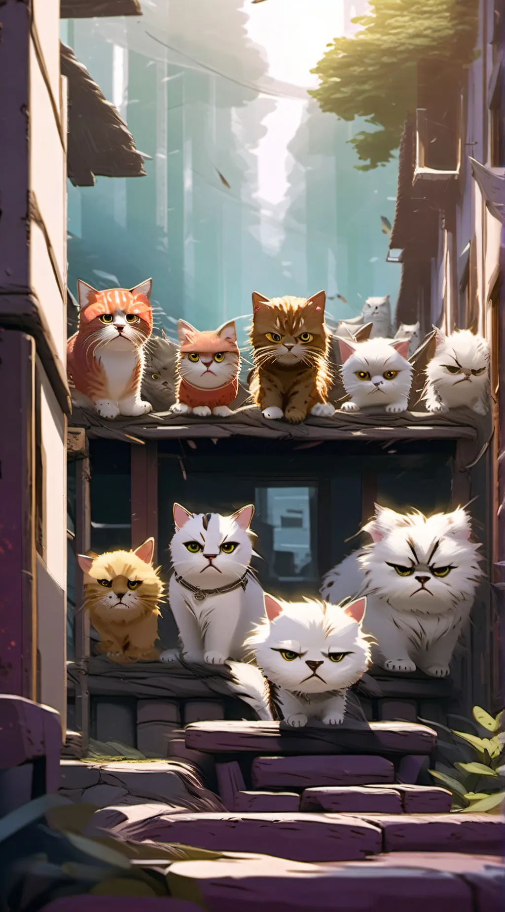 ai character: angry cats background