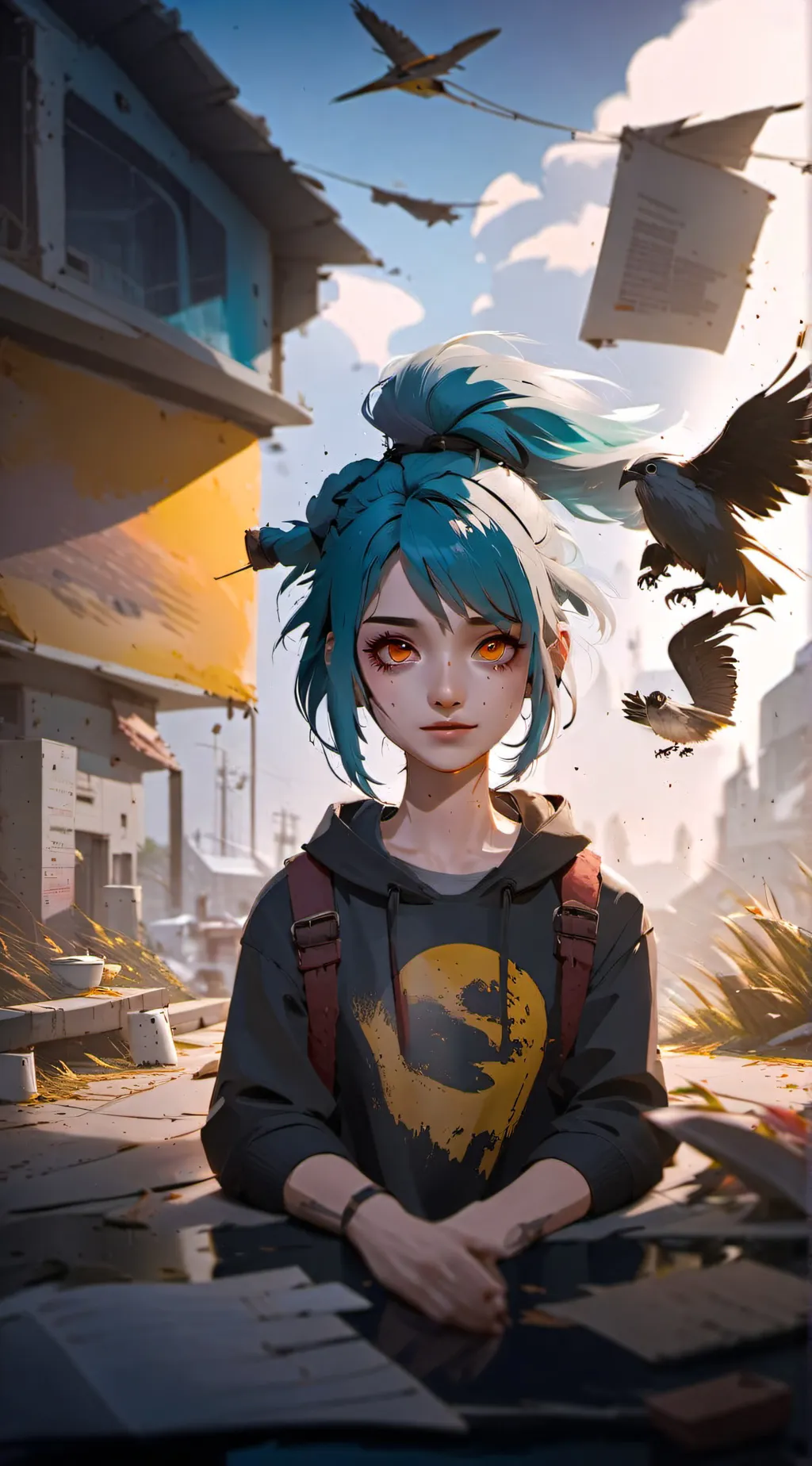 ai character: Sally face background