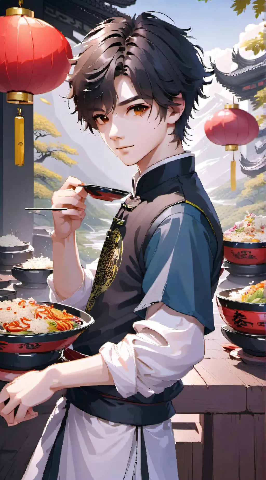 ai character: Your Waiter Life background
