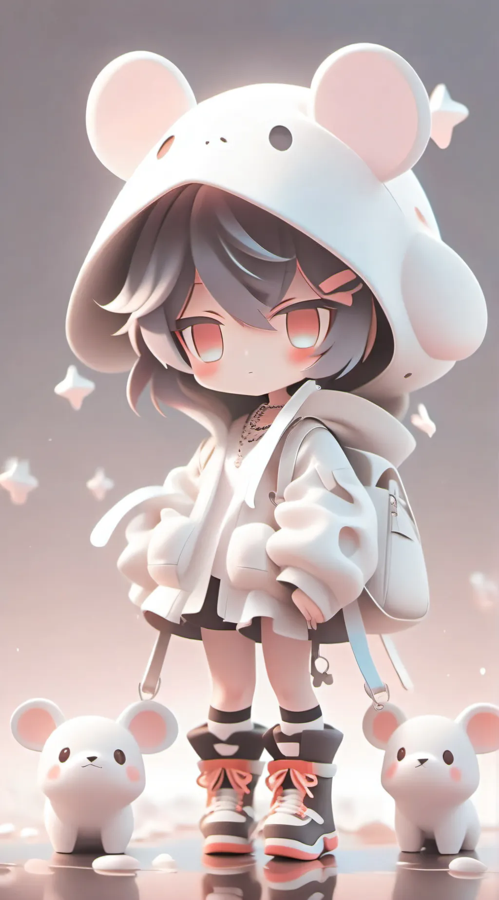 ai character: Girl drop the soap background