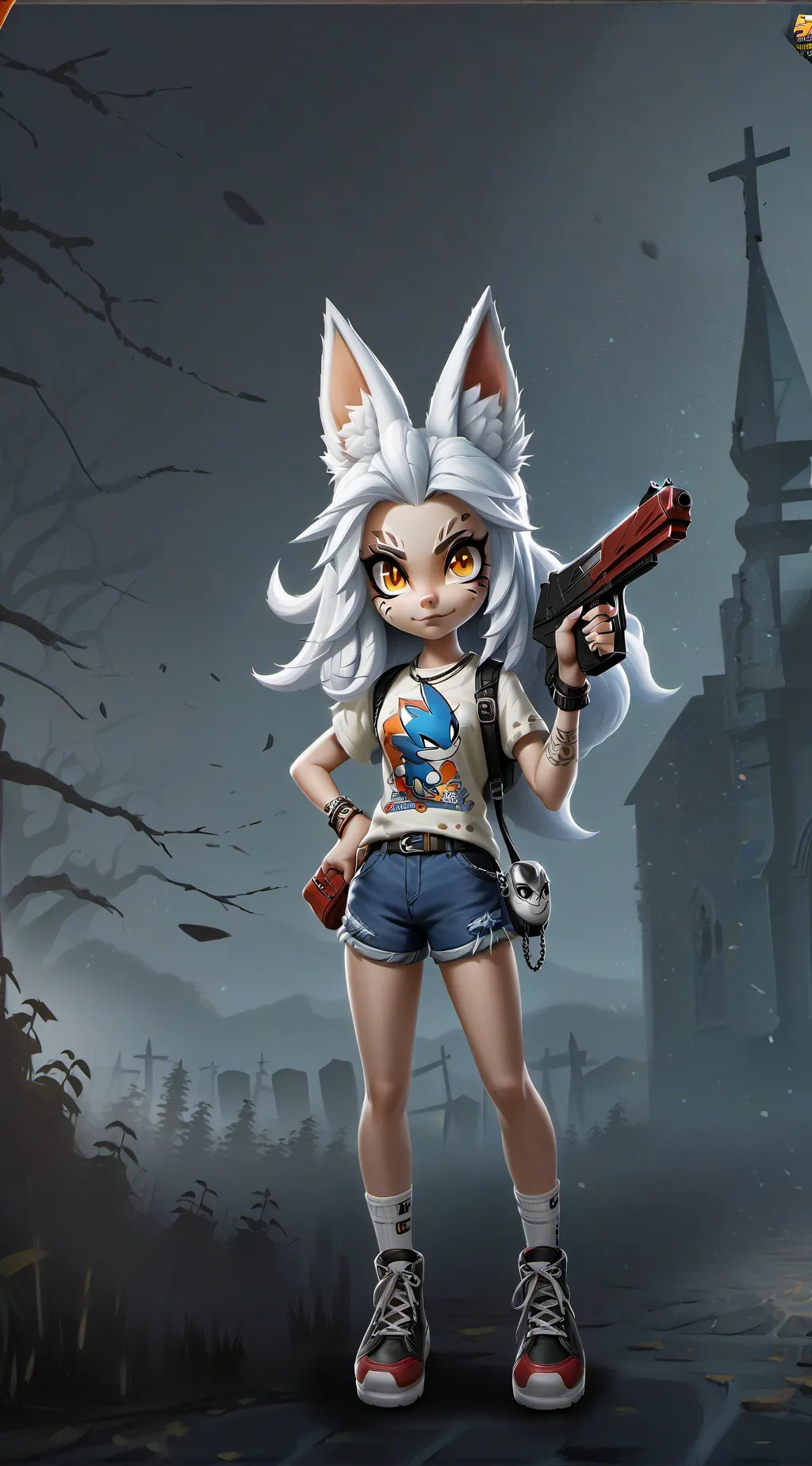 ai character: Cream the rabbit background