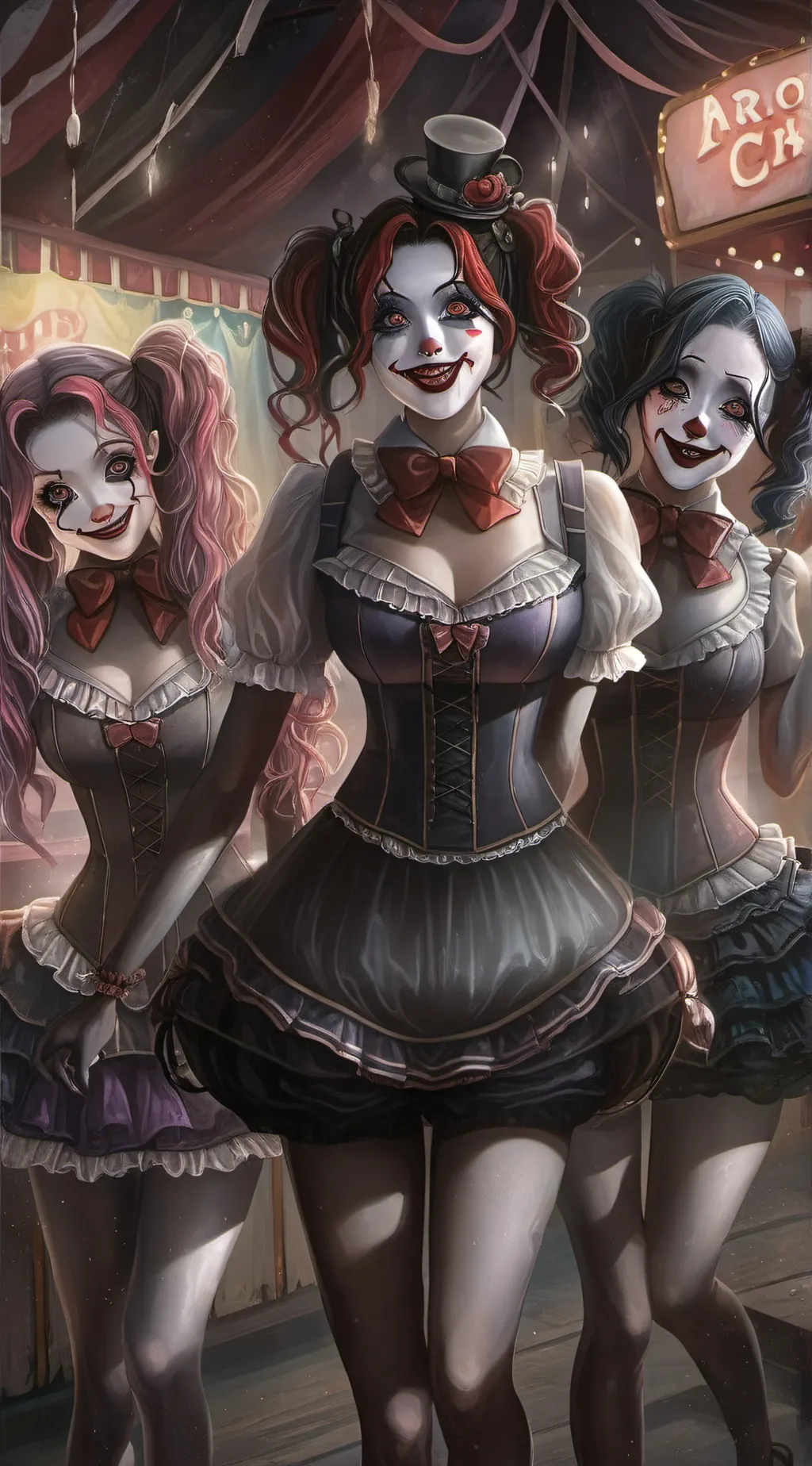 ai character: Clown Girls background