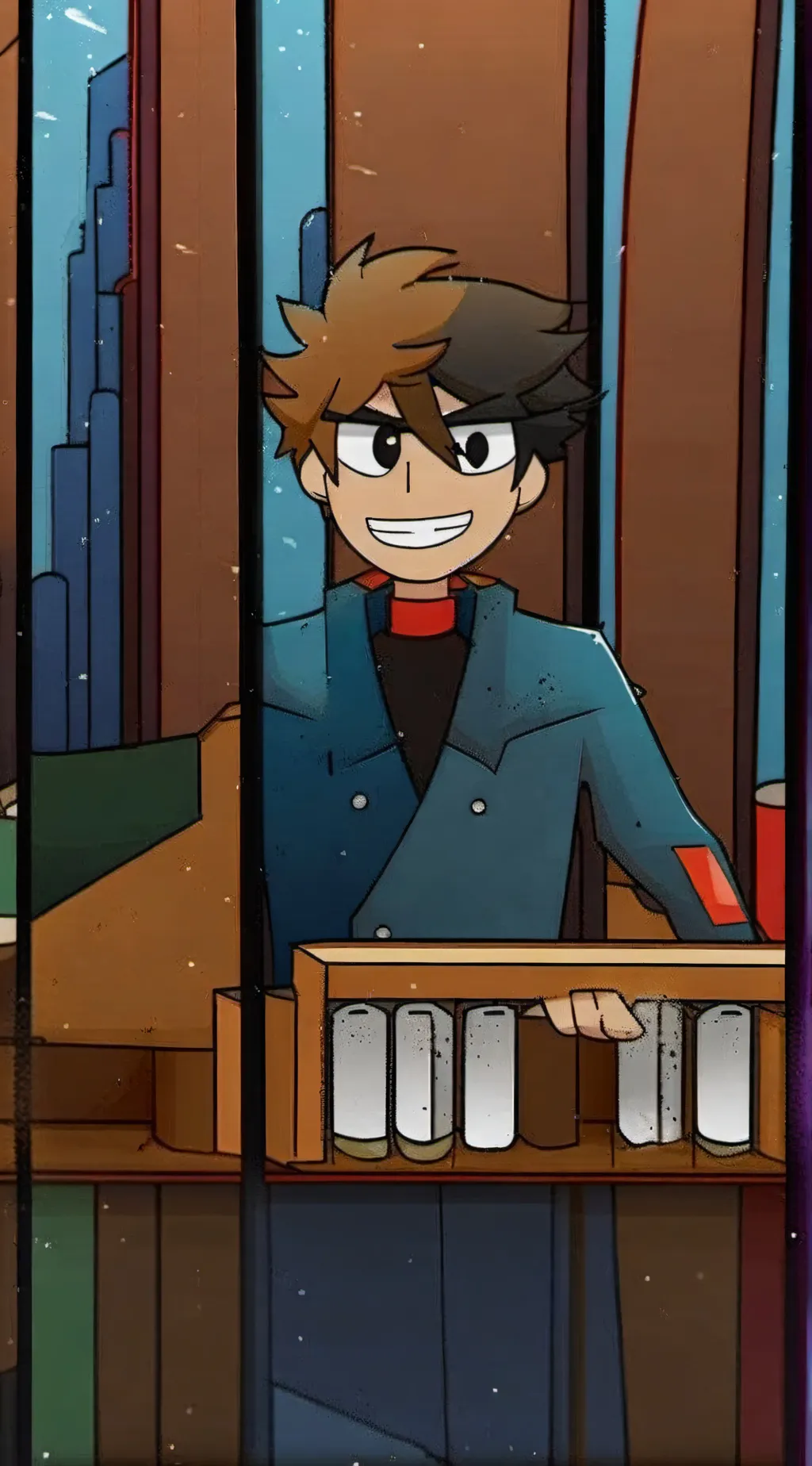 ai character: Red L And Green L  background