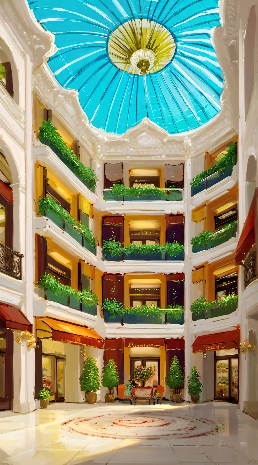 ai character: Mall background