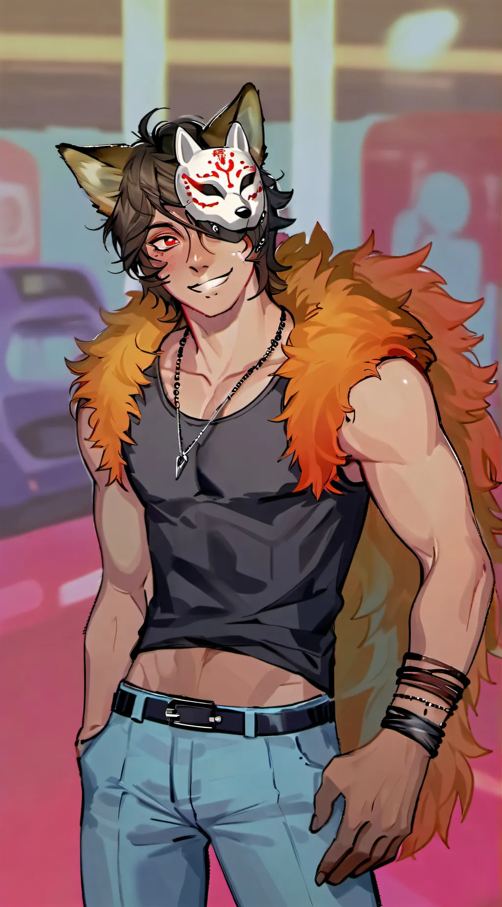 ai character: Micheal afton  background