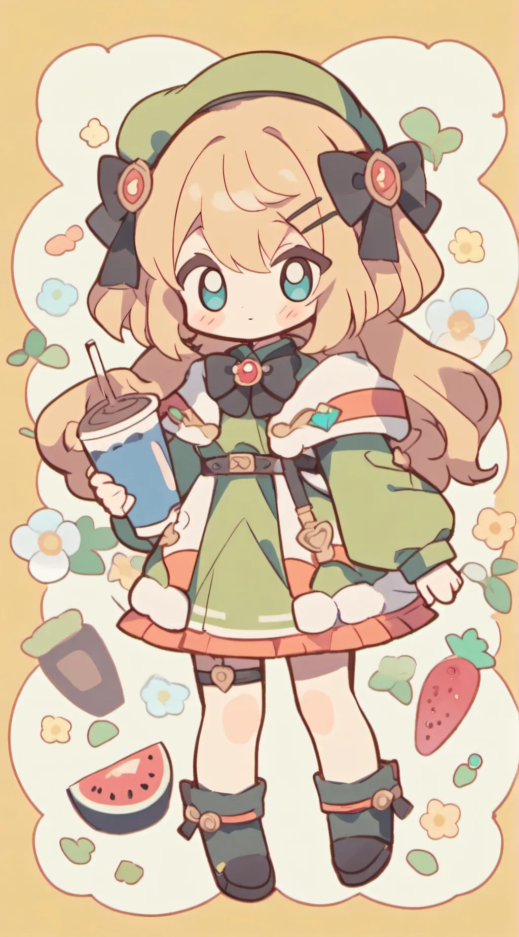 ai character: Dandy world butpee background