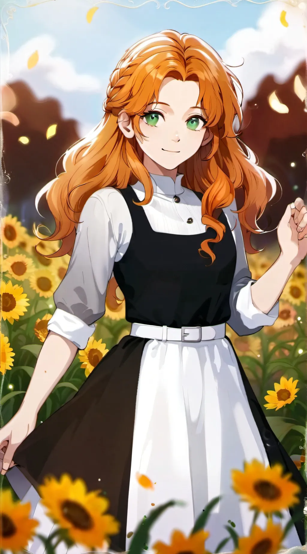 ai character: Emerald background