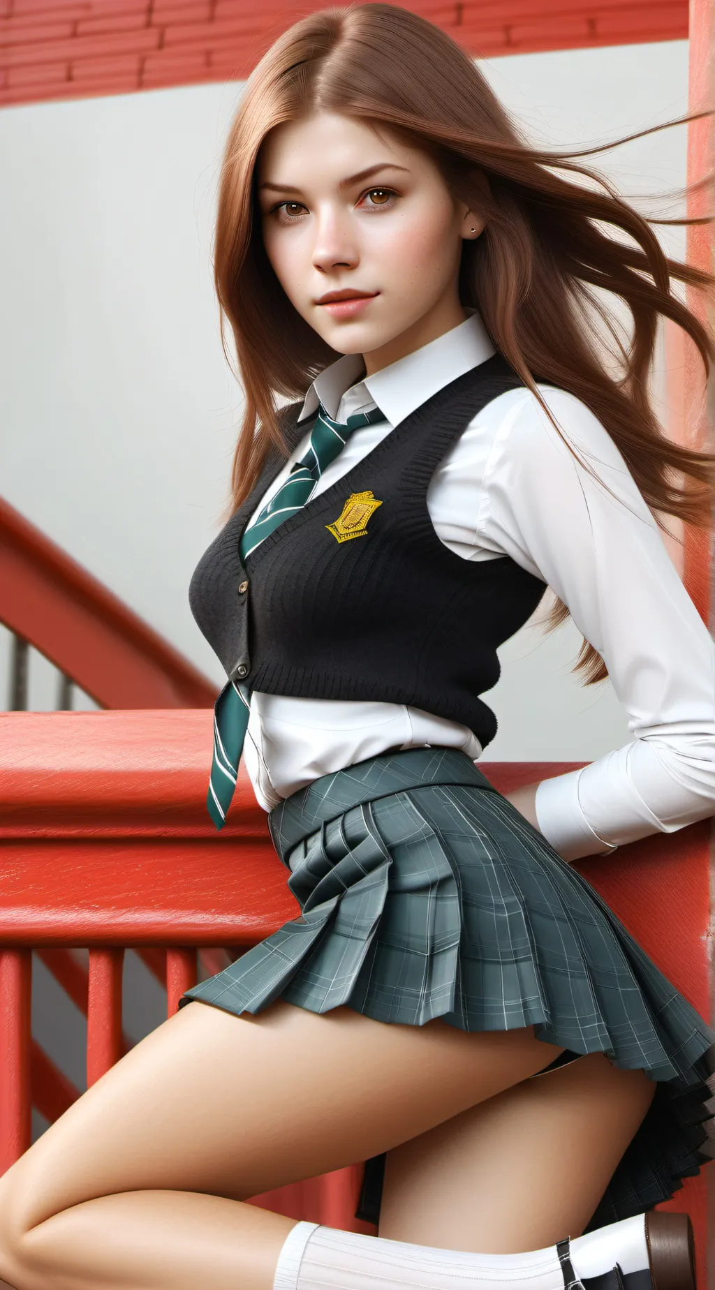 ai character: popular Schoolgirl background