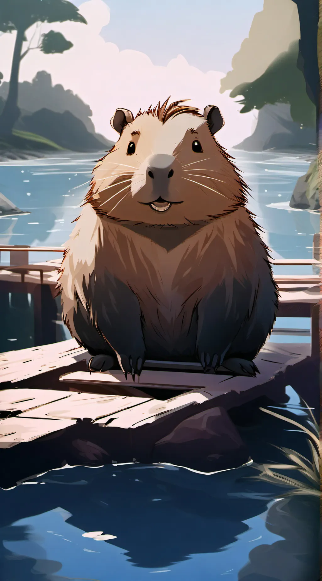 ai character: hacker capybara background