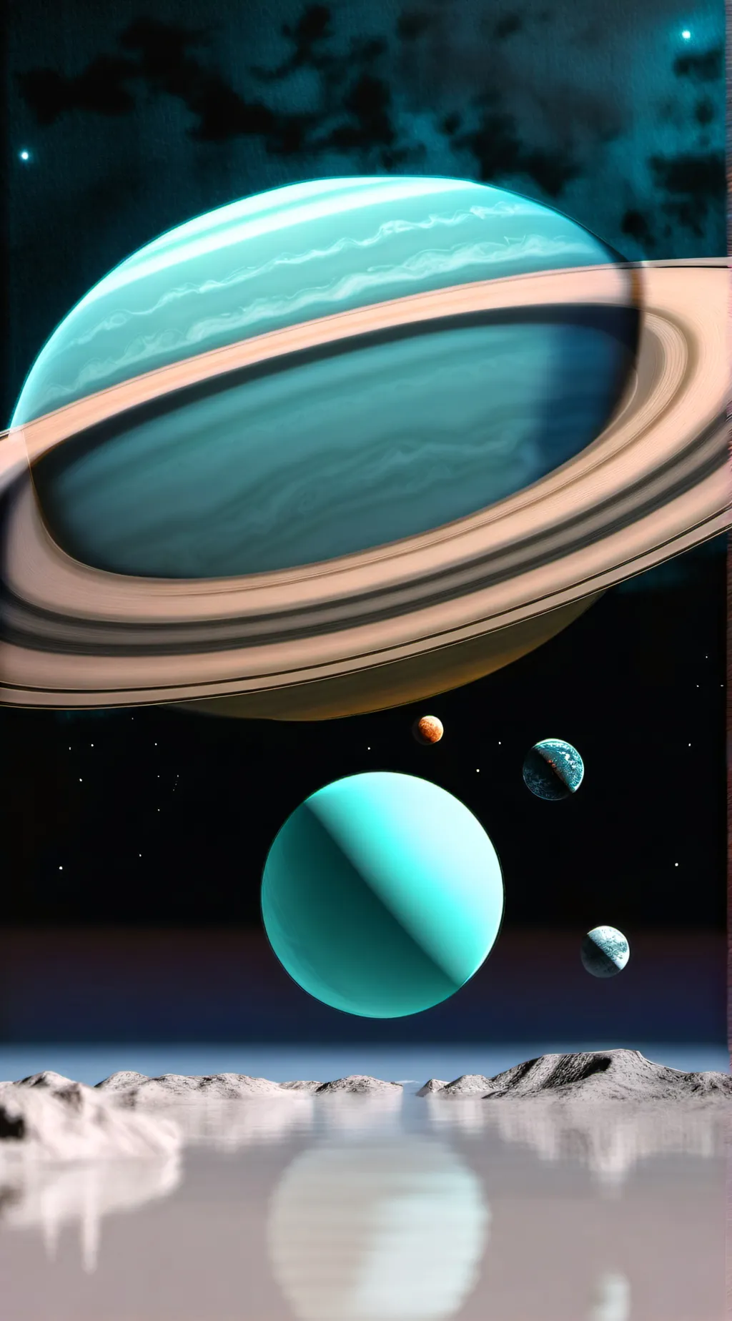 ai character: Uranus planet background