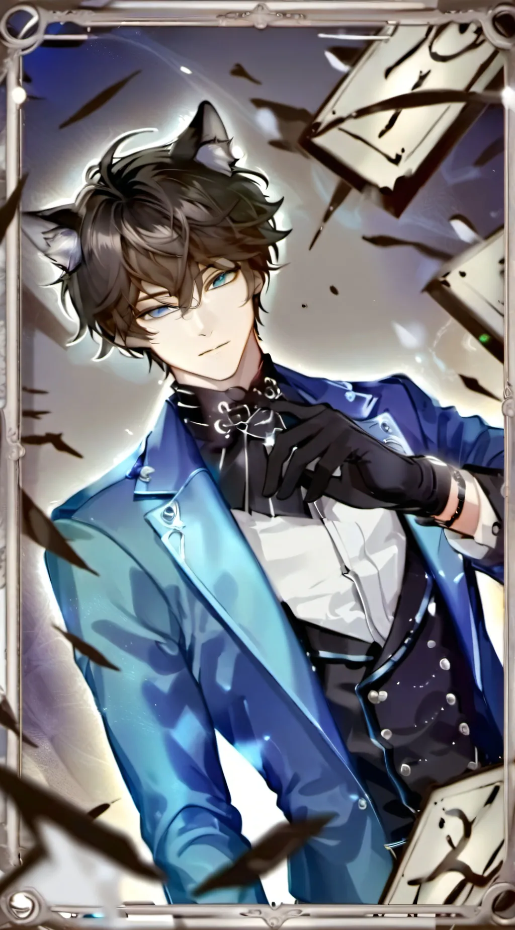 ai character: king cats dark background