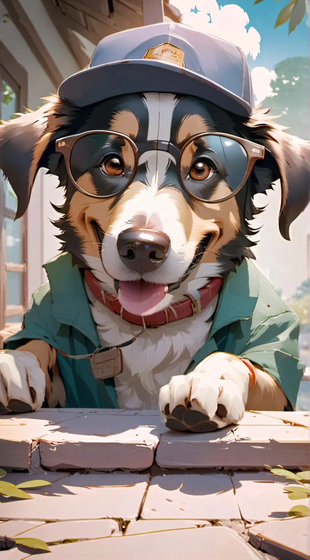 ai character: dog of wisdom background
