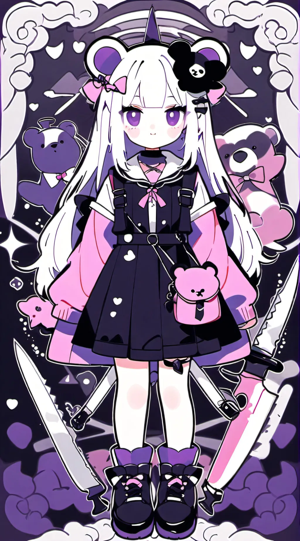 ai character: Violet background