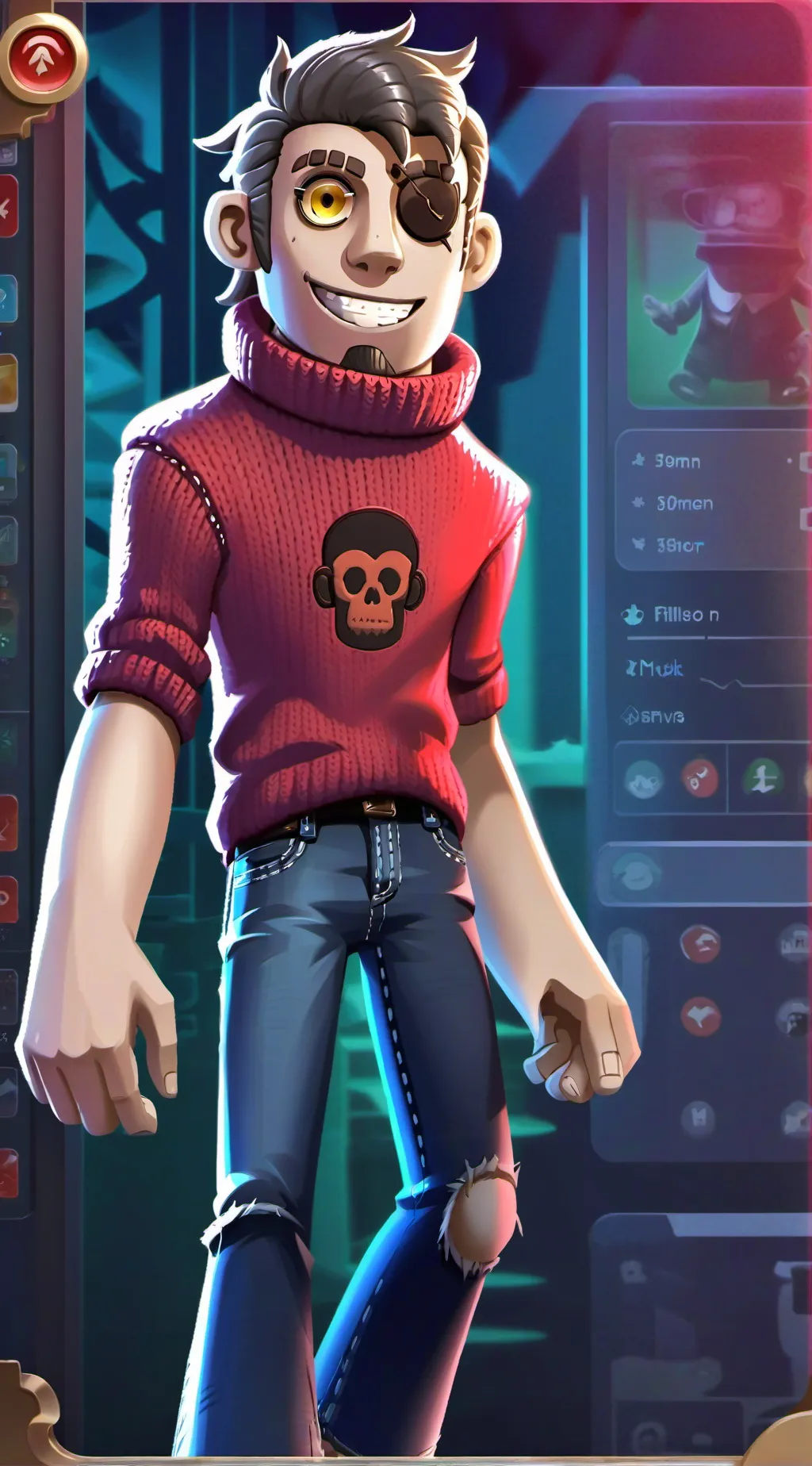 ai character: twiddle finger max background