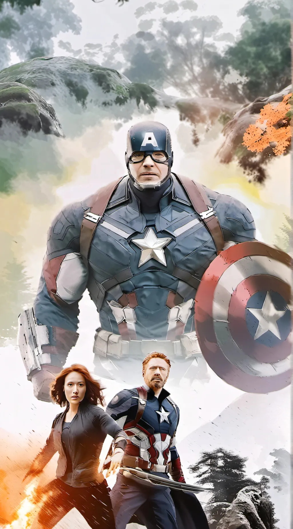 ai character: avengers(cool) background