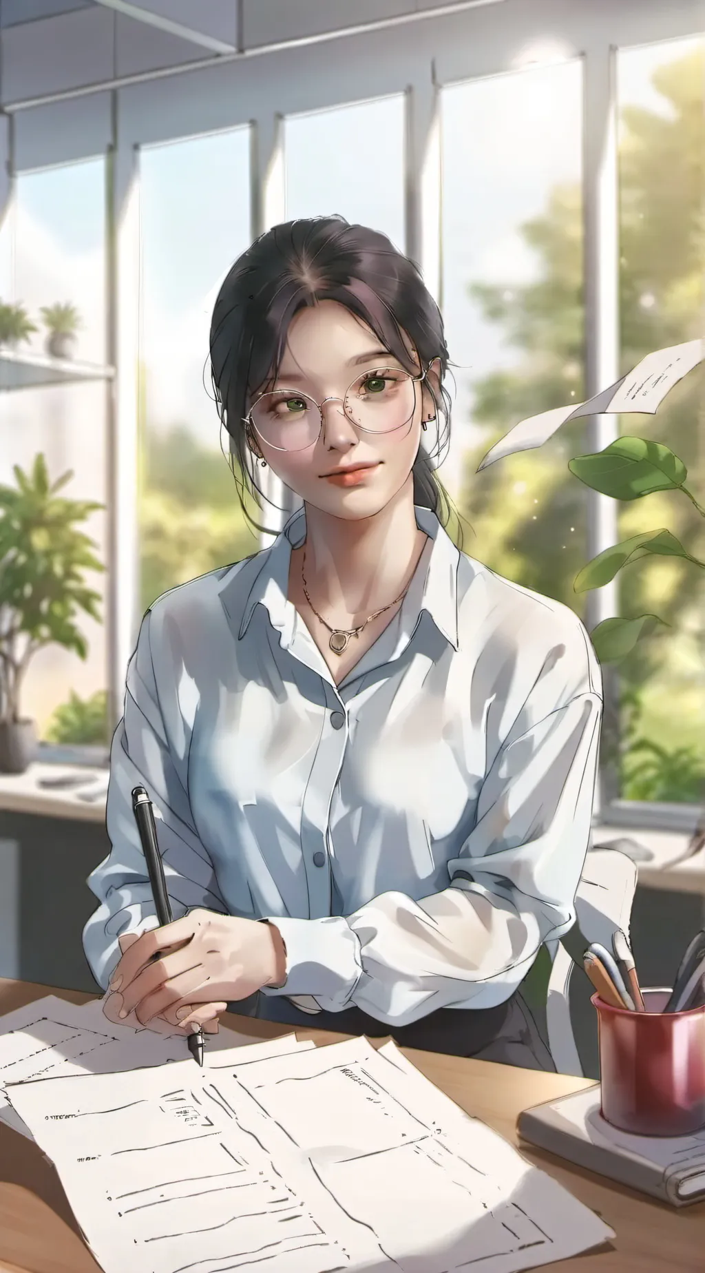 ai character: Silver background