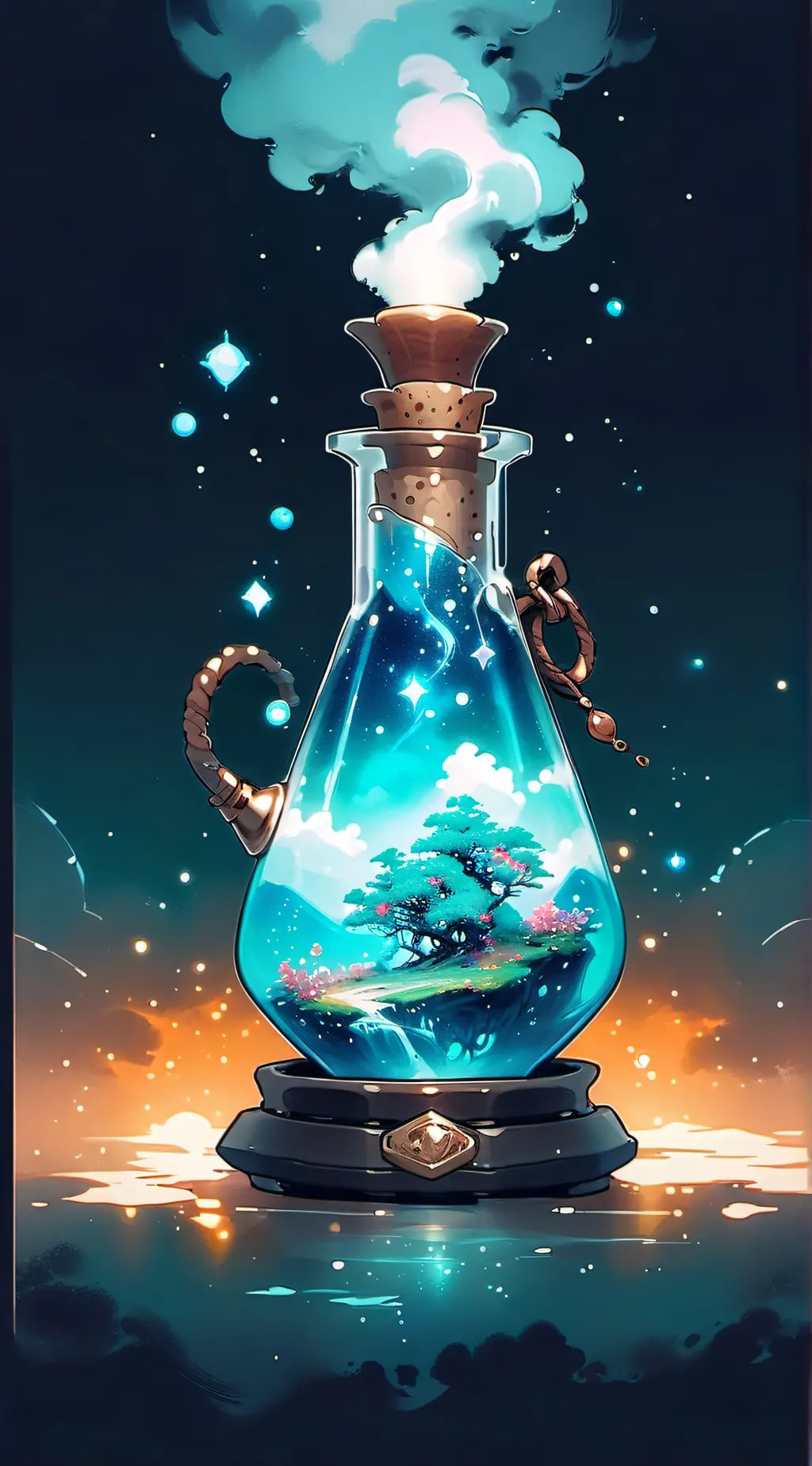 ai character: fat potion background