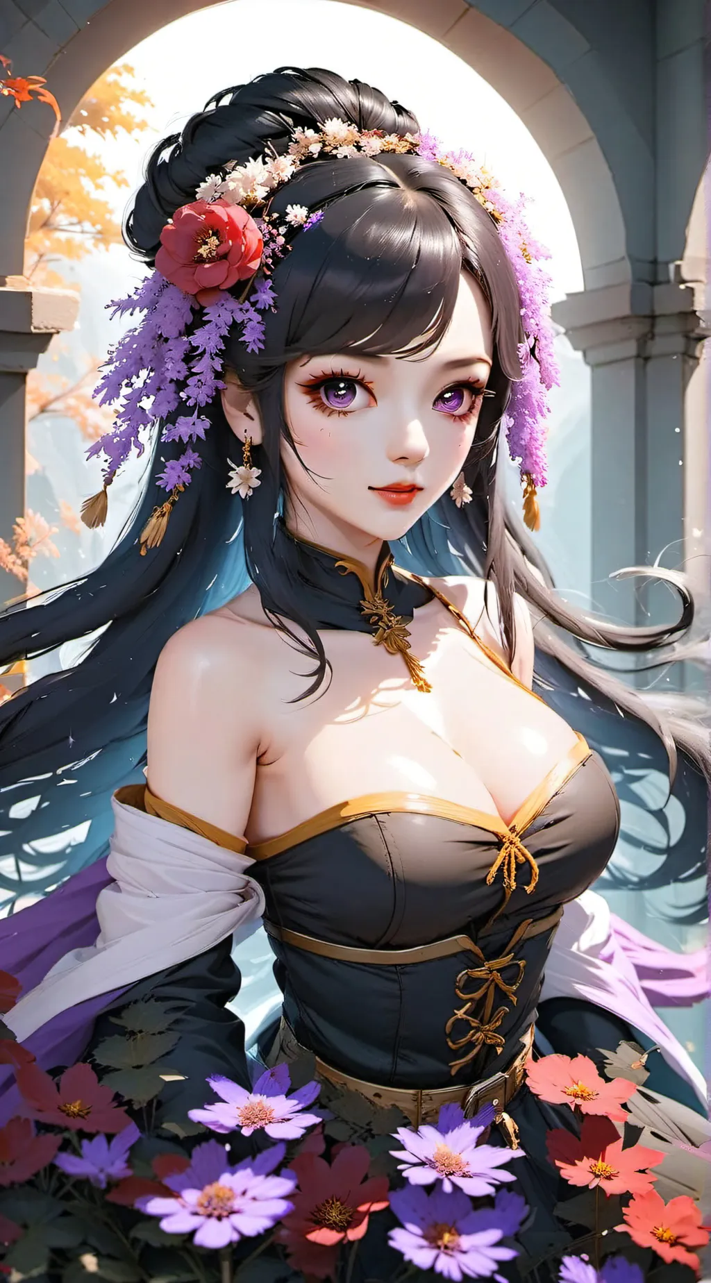 ai character: Violet background