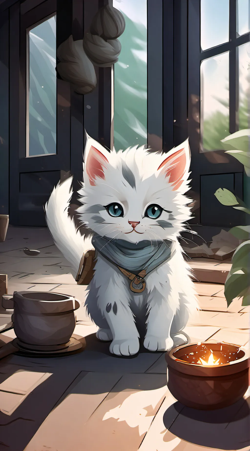 ai character: fluffy background