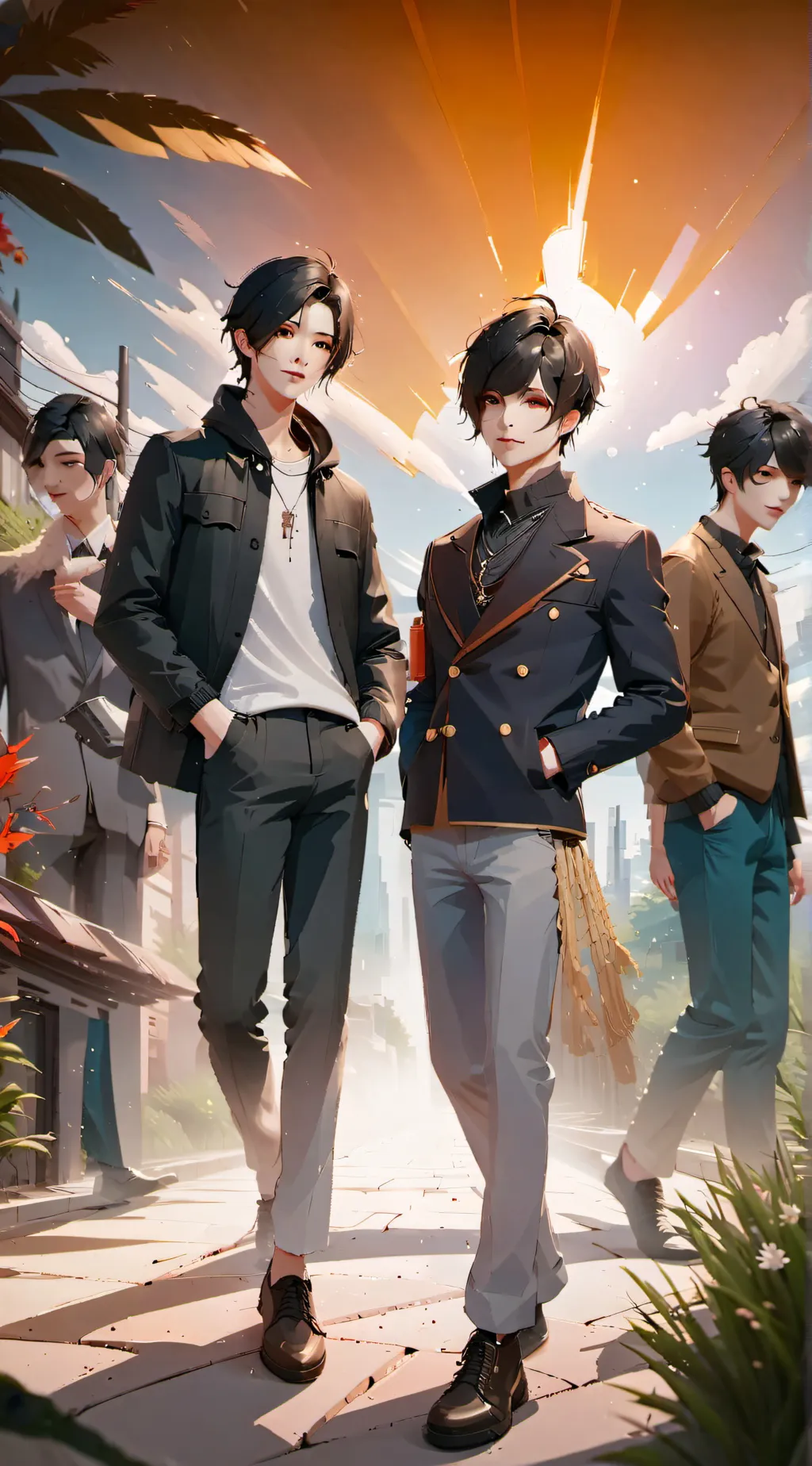 ai character: Brothers friends  background